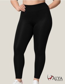 Resim Alya Underwear Toparlayıcı Yüksek Bel Kadın Günlük Spor Parlak Tayt SiYAH 