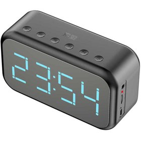 Resim Kablosuz Hoparlör Dijital Saat Ve Alarm Özellikli, 6w Ses Çıkışı, Fm Radyo, Usb/tf/aux Girişli Siyah 