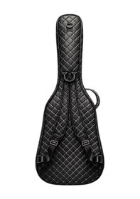 Resim Siyah Profesyonel Gigbag Klasik Gitar Kılıfı-çantası-beyaz Kapitoneli Suni Deri 