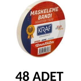 Resim Kraf 48 Adet Maskeleme Bandı 12MMX40METRE Kağıt 