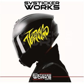 Resim Vertigo Yazılı Kask Sticker Tüm Kasklar Uyumlu Tek Yön 1 Adet Sarı 
