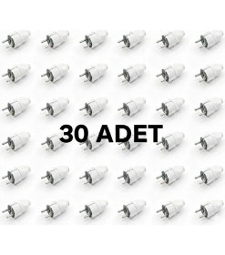 Resim İNWATT Erkek Fiş 30 Adet Topraklı Yüksek Dayanımlı Beyaz 
