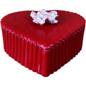 Resim Uretti - Hülya 6683 El Yapımı Kalpli Dekoratif Polyester Takı Kutusu - Şık Masaüstü Takı Organizer - Kırmızı 