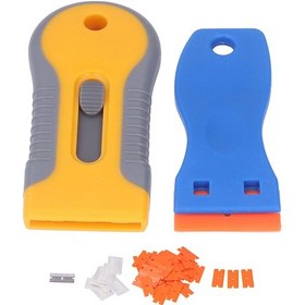 Resim Vkemall 63 Parça Bıçaklı Razor Scraper Seti - Gergin Kollü, Geri Çekilebilir, Sticker/reçine/kalem Usülü Kaldırıcı, Cam/keramik/metal Yüzeyler İçin 