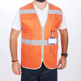 Resim Formteks Işçi Çok Cepli Reflektörlü Alet Yeleği Turuncu 