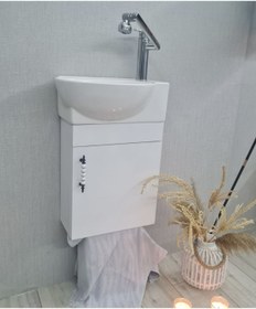 Resim AdaGrup Yapı Mini Banyo Wc Dolabı Lavabo Dahil 