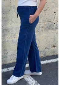 Resim Kadın Lacivert Keten Pantolon Lacivert 