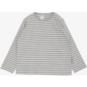 Resim Breeze Erkek Bebek Uzun Kollu T-shirt Patlı Çizgili 9 Ay - 3 Yaş Gri Melanj 