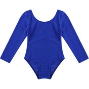 Resim Mavi Kızlar Yürümeye Başlayan Uzun Kollu Leotard Jimnastik Bale Leotard Tulum Dans Kostümleri Mavi 