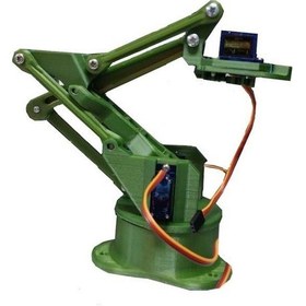 Resim Arduino Robot Kol Kiti 3d Baskı Birleşmiş Halde Robot Kol - Yeşil 