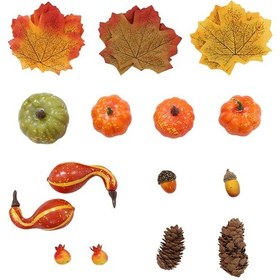 Resim Suntek Yapay Kabaklar Dekorasyon Seti Sonbahar Dekor Köpük Mini 