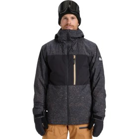 Resim Quiksilver Sycamore Printed Jk Erkek Siyah Snowboard Ceketi 