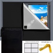 Resim 203.2cm Karartma Perdesi 210D Oxford Kumaş Tam Karartma Gümüş Kaplamalı DIY Seyahat Karartma Perdesi Cırt Cırt Tokalı 
