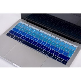 Resim Laptop Macbook Pro Klavye Koruyucu Ombre Uk-eu İngilizce 13inç A1708 - 12inç A1534 İle Uyumlu Lacivert Mavi 