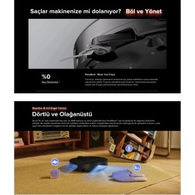 Resim Roborock Kendi Kendini Temizleyen Istasyonlu Ultra Ince Robot Süpürge 22.000 Pa Güç Halı Tanıma Özelliği Saç Dolaşma Önleyici Fırça ve Sıcak Su ile Paspas Yıkama 