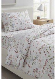 Resim Floral Breeze %100 Pamuk Tek Kişilik Nevresim Takımı 160x220 Cm Beyaz 