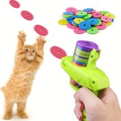 Resim Etkileşimli Kedi Oyuncak Fırlatma Seti, Köpük Disklerle - Dayanıklı Plastik, Pil Gerektirmez - Renkli Diskler, Evcil Hayvan Oyun Zamanı ve Parti Oyunları İçin, Etkileşimli Kedi Oyuncak, Canlı Oyun Aksesuarları, Pil Gerektirmez 