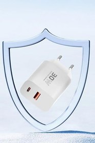 Resim Zipax Redmi Note İle Uyumlu 10 Lite Pro 10S Şarj Aleti 30W Type C Set C89Q Beyaz 