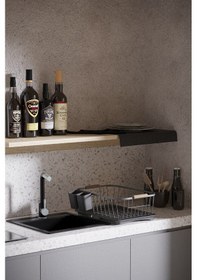 Resim Teknotel Tek Katlı Bulaşıklık Tabaklık Oluklu Tepsi Mat Siyah Kb088 Mat Siyah 