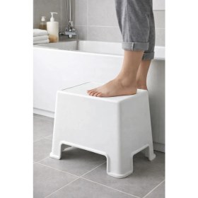 Resim Çelik Ayna CLK128 Lüx Çok Amaçlı Plastik Banyo Taburesi Beyaz 