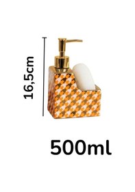 Resim Premium Porselen Kaz Ayağı 500ml Sıvı Sabunluk, Süngerlik Bölmeli 47111 Çok Renkli 