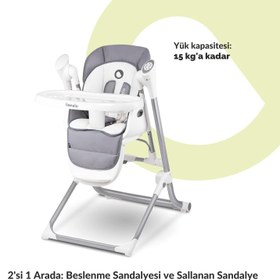Resim Niles 2si1 Arada Mama ve Sallanma Sandalyesi 6-36 Ay Ayarlanabilir Gri 