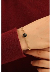 Resim Çgk Çiğdem Gürel Kuyumculuk Mineli Yıldız Ataç Zincir Altın Bileklik Gold 