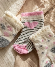 Resim DYZSTAR 3'lü Paket Pamuklu Kız Bebek Çorap Seti 0-6 Ay Yumuşak Dokulu Bebek Çorabı 