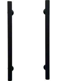 Resim Mobilya Dolap Kulpu Mutfak Çekmece Kulpu Çizgili Dal Siyah 192 Mm 19,2 Cm 5 Adet 