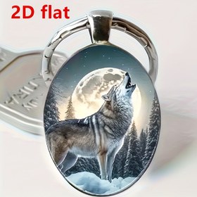 Resim 2D Düz 1 Adet Şık DIY Kurt Tasarımı Oval Cam Alaşımlı Anahtarlık - Düğünler, Doğum Günleri, Mezuniyetler, Tatiller ve Aile Yıldönümleri için İdeal, Çinko Alaşımlı Malzeme, Rahat Tarz, Dantel Yok, Rahat Anahtarlık | Doğa Temalı Tasarım | Dayanıklı Çinko Alaşımlı, Kurt Aksesuarları 
