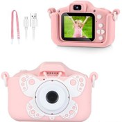 Resim Mufunye Çocuklar İçin Dijital Mini Fotoğraf Makinesi - X5s Kelebek Pembe, Çift Yönlü Hd Kamerası, Foto/video/oyun Özelliği, Eğitici Oyuncak 