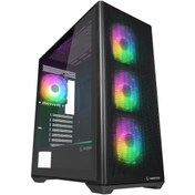 Resim Rampage Vortex V3 Siyah Mesh Temperli Cam 4 Rgb Fan + Hub E-atx Gaming Kasa 