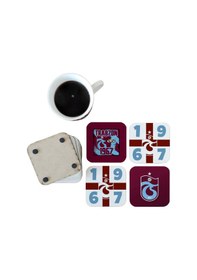 Resim Trabzonspor Dekoratif Ahşap Bardak Altlığı Seti 0125 Çok Renkli 
