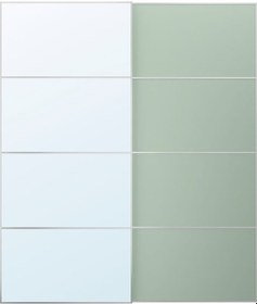 Resim Sürgü Kapak, Açık Yeşil-aynalı Cam, 200x236 Cm Açık Ceviz 