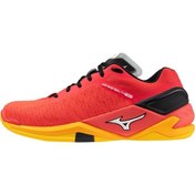 Resim Mizuno Wave Stealth Neo Erkek Hentbol Ayakkabısı Kırmızı Turuncu 