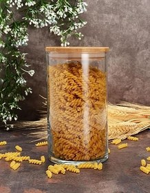 Resim PAŞABAHÇE 43463 Bamboo Ahşap Kapaklı Cam Kavanoz, Şeffaf, 1.48 Litre 