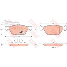 Resim Trw-gdb1212 - Fren Balatası Ön Fişli Bravo I 95 Coupe 93 / 14 