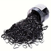 Resim 100 Tek Kullanımlık Siyah Saç Lastiği - Kalınlaştırılmış Yüksek Esneklikli Kaymaz Saç Bantları, Günlük Kullanım, Spor, Fotoğrafçılık, Noel ve Yeni Yıl Stil, Basit Tasarım, Minimalist Tarz, Güvenli Tutuş Saç Lastikleri 