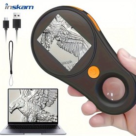 Resim INSKAM 5.08cm 500X HD Dijital Mikroskop, Kompakt ve Taşınabilir, Fotoğraflar ve Videoları Destekler, Pil ile Çalışır/USB Çift Kullanım, Demir ve Plastik Malzeme, Bakım, Kaynak, Bilimsel Araştırmalar, Testler için 