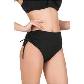 Resim Endeep Kadın Yüksek Bel Yan Büzgülü İpli Bikini Altı 