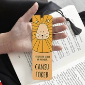 Resim Çocuğa Hediye Aslan Desenli İsimli Kitap Ayracı 