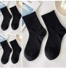 Resim Vaccino Düz Siyah Kolej Çorap Cotton 6 Çift Diğer 