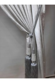 Resim Perde Aksesuarları Özel Yapım Perde Toplayıcı Ahşap Perde Bağı Braçol Gümüş 