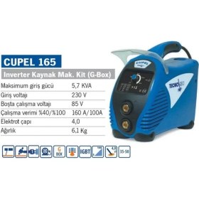 Resim Tecnomec Cupel 165 160 Amper Inverter Kaynak Makinesi G Box 