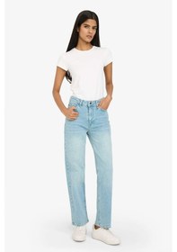 Resim Defacto Comfort Straight Normal Bel Bilek Boy Jean Yıkamalı Pantolon G2215ax25wnnm28 Mavi 