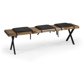 Resim İRON16 Wooden Bench ( Minderli) 