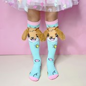 Resim Kızlar için sevimli karikatür köpek kulak bacak çorapları - Yumuşak Polyester ve Spandex Karışımı, Tüm Mevsimler için Rahatlık, Aile ve Arkadaşlar için Mükemmel Hediye, Dekoratif Okul ve Parti Çorapları, Köpek Çorapları 