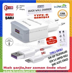Resim Oppo F17 Pro Uyumlu Type-C Girişli Hızlı Şarj Cihazı 