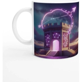 Resim Yay Burcu Baskılı Kahve Kupası - Burçlar Krallığı Şatosu Vs3 