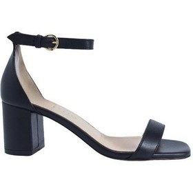 Resim Poletto Hakiki Deri Sıyah Sandalet Topuklu 1918 33-2054 Siyah 